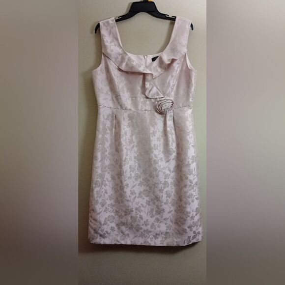 Tahari Pink/Grey Sleeveless Dress Size 14 - Picture 1 of 10